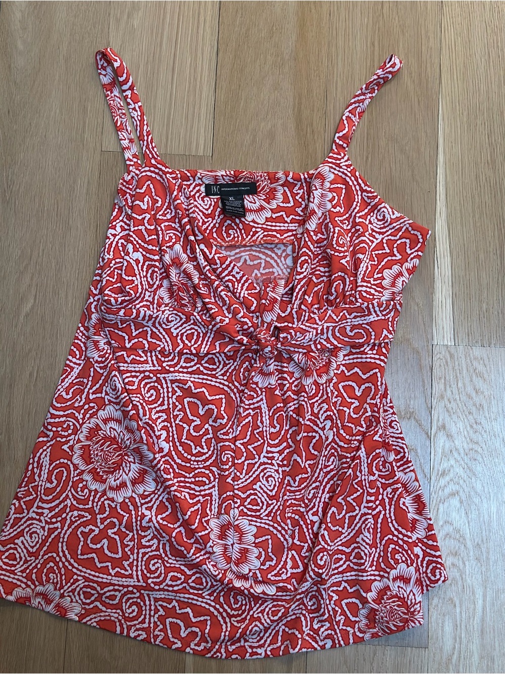 INC International Concepts Women’s Floral Tie-Front Cami Top Size XL